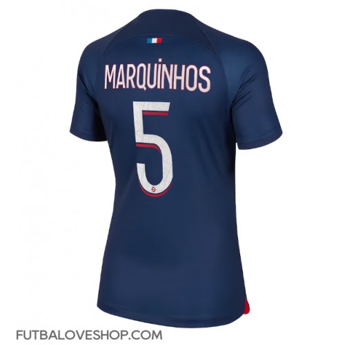 Dres Paris Saint-Germain Marquinhos #5 Domáci pre Ženy 2023-24 Krátky Rukáv